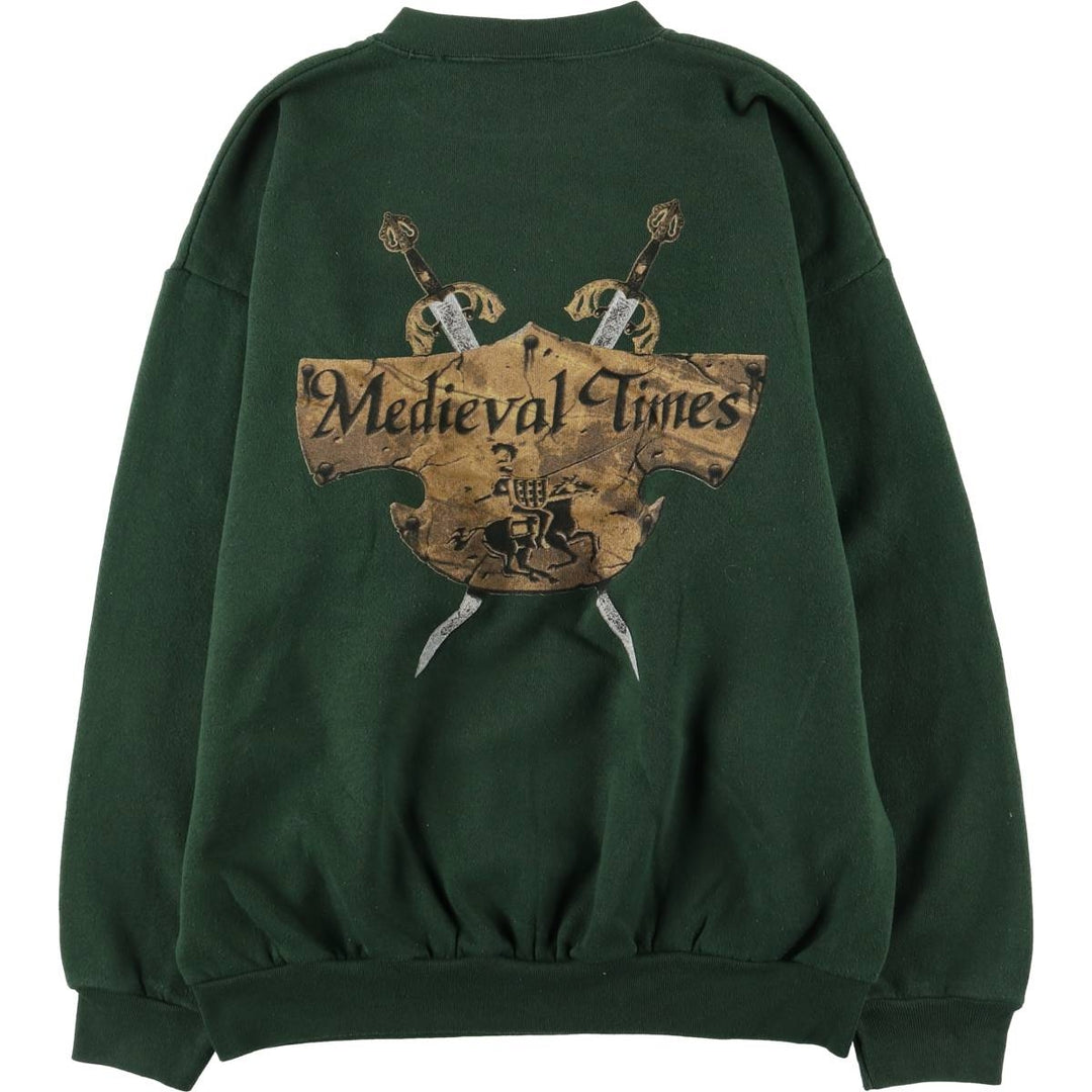 Vintage 90'S Tultex Medieval Times Advertising Sweatshirt, Men's Size L cotton Green type dark green Vintage Second Hand