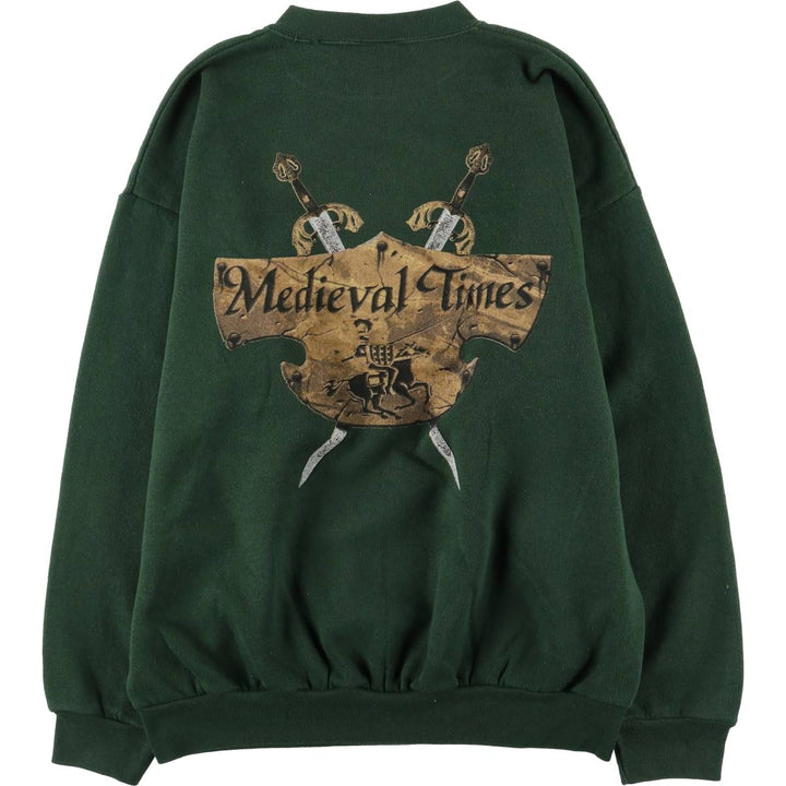 Vintage 90'S Tultex Medieval Times Advertising Sweatshirt, Men's Size L cotton Green type dark green Vintage Second Hand