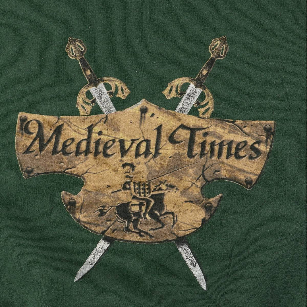 Vintage 90'S Tultex Medieval Times Advertising Sweatshirt, Men's Size L cotton Green type dark green Vintage Second Hand