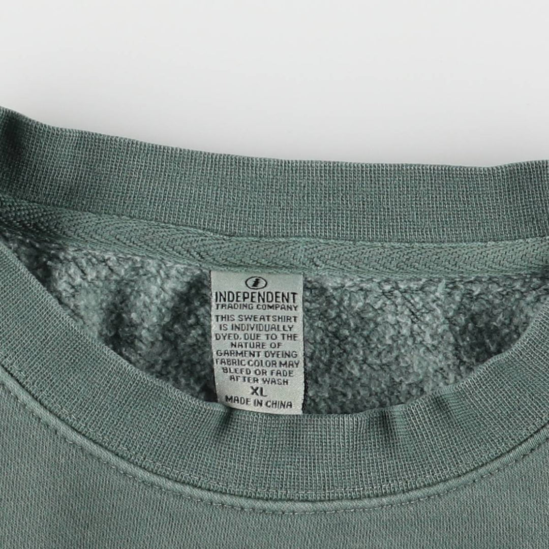 INDEPENDENT Printed Sweatshirt, Men's XL cotton Mint green Vintage Second Hand