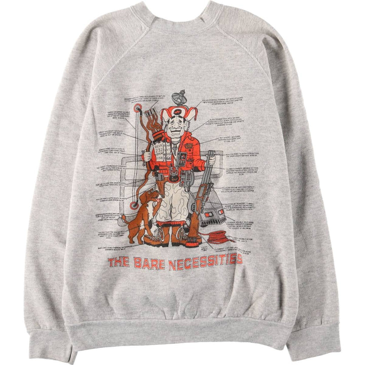 Vintage 90'S Tultex printed sweatshirt, USA made, men's size L. cotton gray type Vintage Second Hand