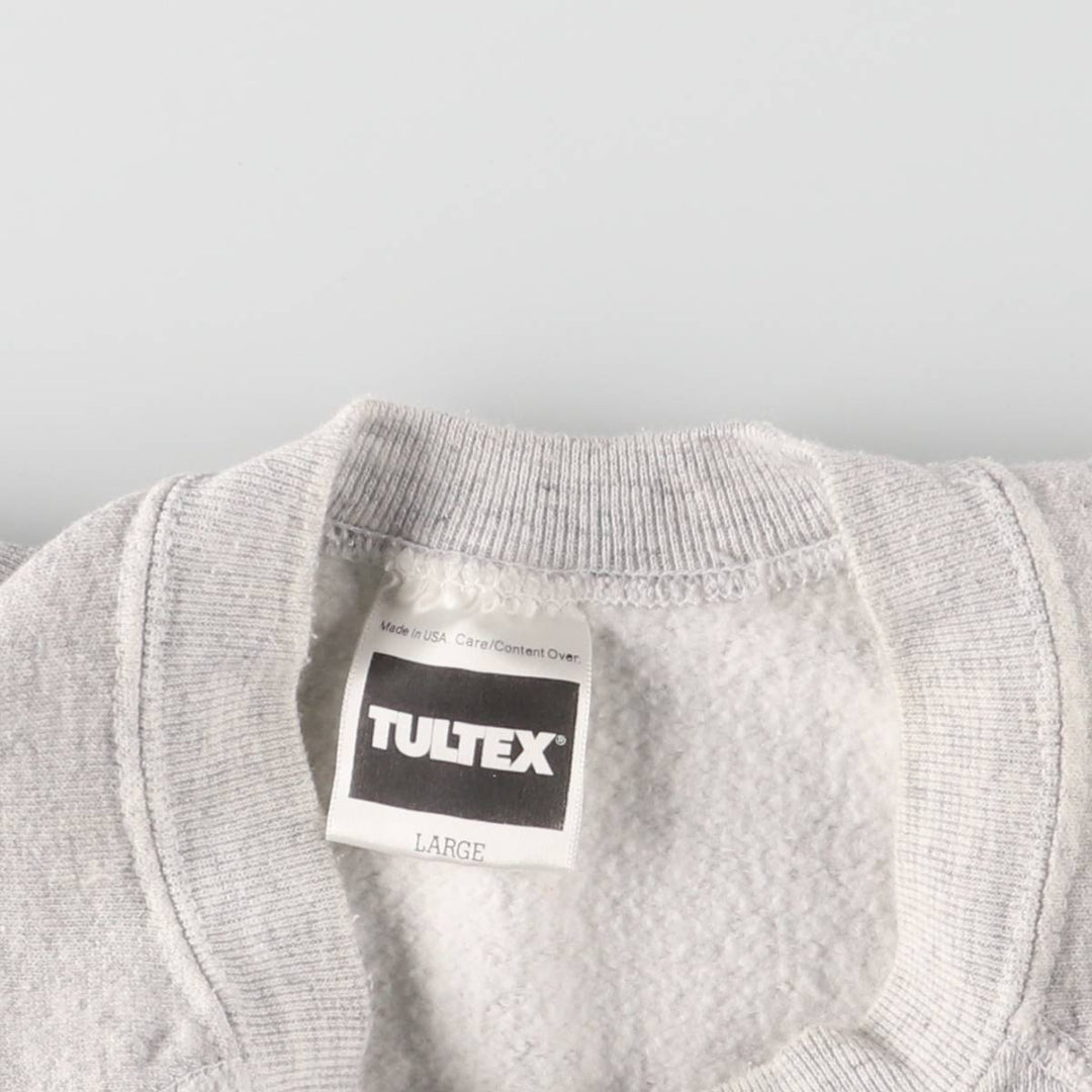 Vintage 90'S Tultex printed sweatshirt, USA made, men's size L. cotton gray type Vintage Second Hand