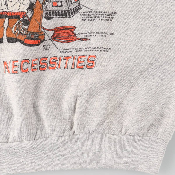 Vintage 90'S Tultex printed sweatshirt, USA made, men's size L. cotton gray type Vintage Second Hand