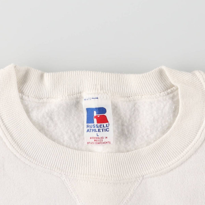 Vintage 90'S Russell printed sweatshirt, size L, men's cotton white type Vintage Second Hand