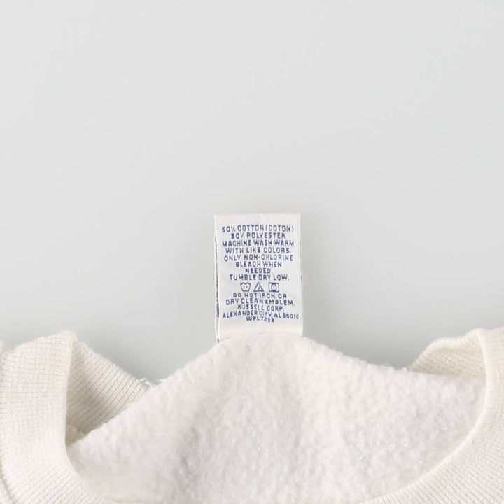 Vintage 90'S Russell printed sweatshirt, size L, men's cotton white type Vintage Second Hand