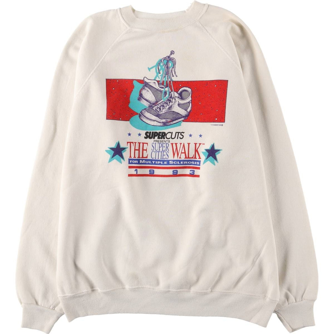 90'S Hanes ACTIVEWEAR Printed Sweatshirt Trainer Made in USA Men's XL Vintage cotton white type Vintage Second Hand