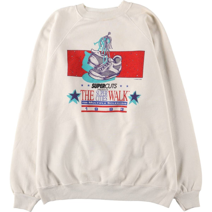 90'S Hanes ACTIVEWEAR Printed Sweatshirt Trainer Made in USA Men's XL Vintage cotton white type Vintage Second Hand