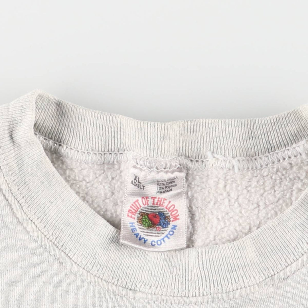 Vintage 90'S Fruit of the Loom sweatshirt, Made in USA, Men's XL cotton gray type Vintage Second Hand