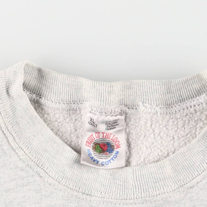 Vintage 90'S Fruit of the Loom sweatshirt, Made in USA, Men's XL cotton gray type Vintage Second Hand