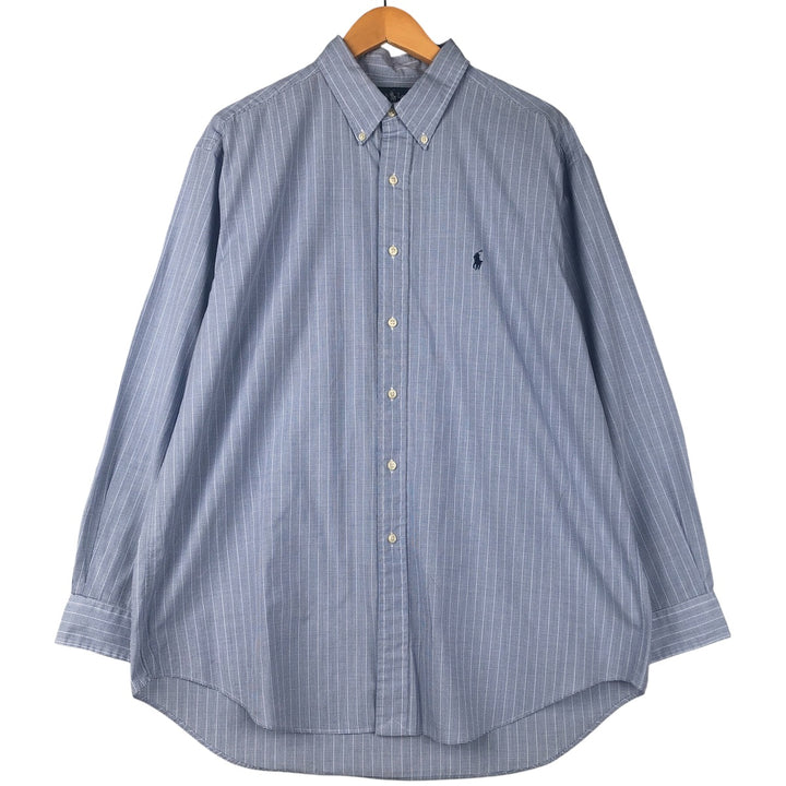 Ralph Lauren YARMOUTH Long Sleeve Button Down Check Shirt Men's XL cotton blue type Vintage Second Hand