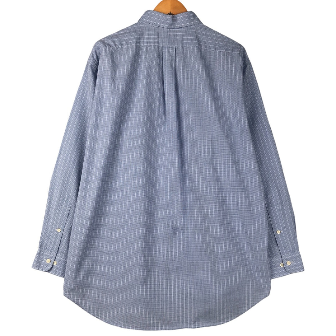 Ralph Lauren YARMOUTH Long Sleeve Button Down Check Shirt Men's XL cotton blue type Vintage Second Hand