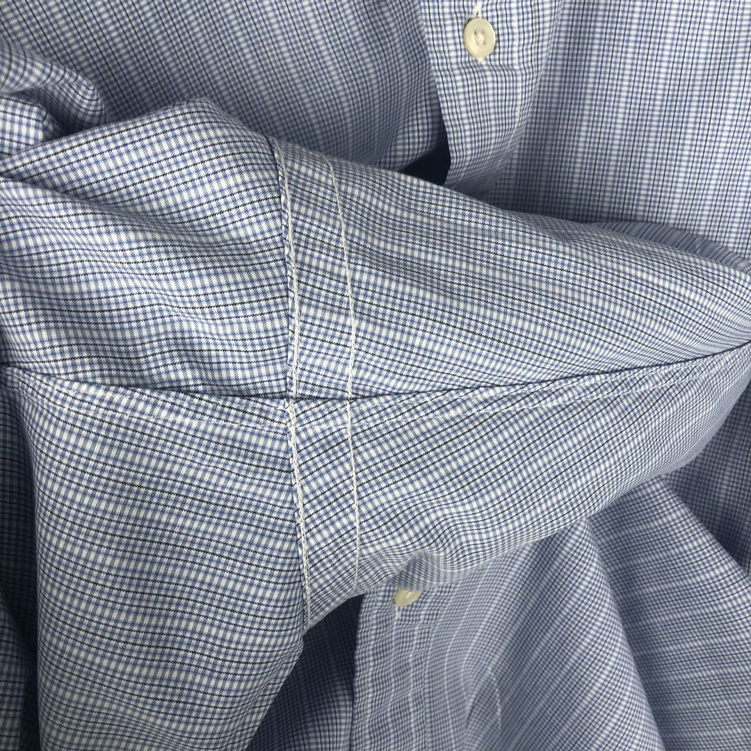 Ralph Lauren YARMOUTH Long Sleeve Button Down Check Shirt Men's XL cotton blue type Vintage Second Hand