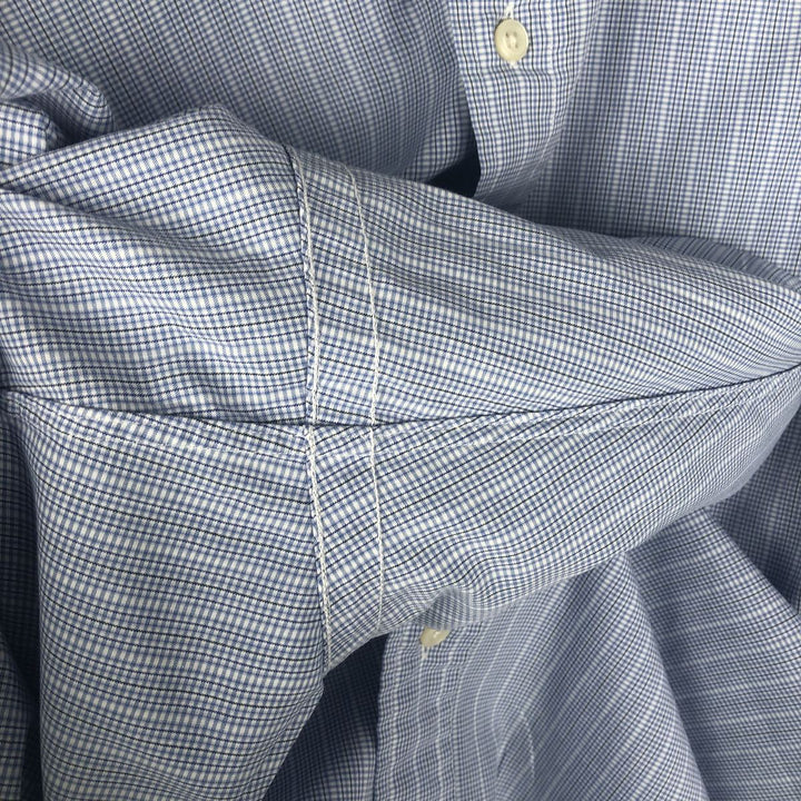 Ralph Lauren YARMOUTH Long Sleeve Button Down Check Shirt Men's XL cotton blue type Vintage Second Hand