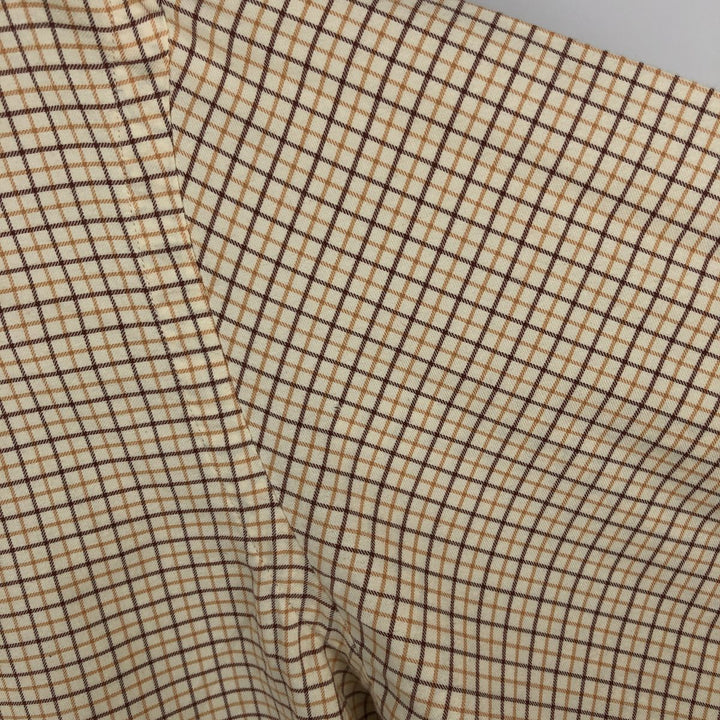Ralph Lauren POLO by Ralph Lauren wide-collar long-sleeved cotton check shirt, men's size L cotton Beige type Vintage Second Hand