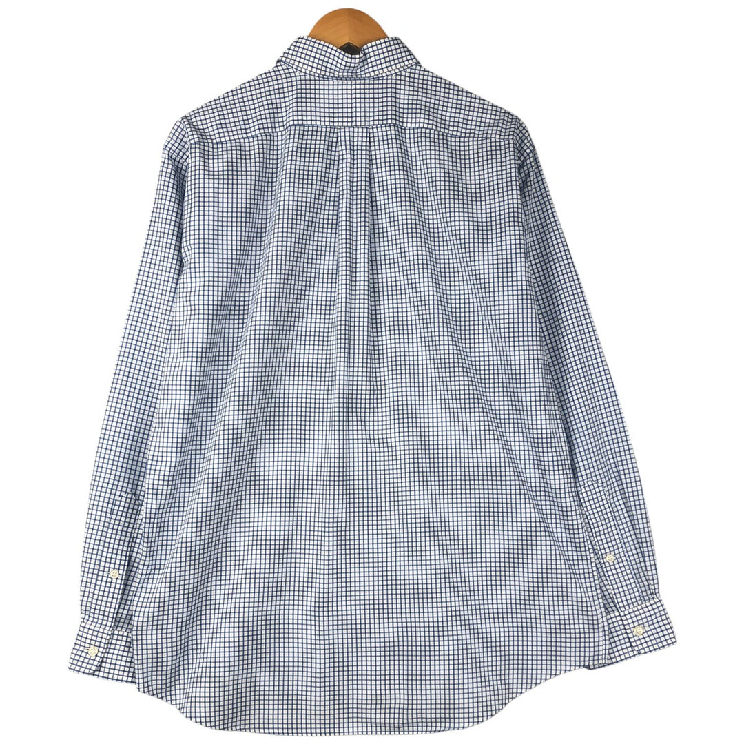 Ralph Lauren POLO by Ralph Custom Fit Gingham Check Long Sleeve Button-Down Check Shirt, Men's Size L cotton blue type Vintage Second Hand