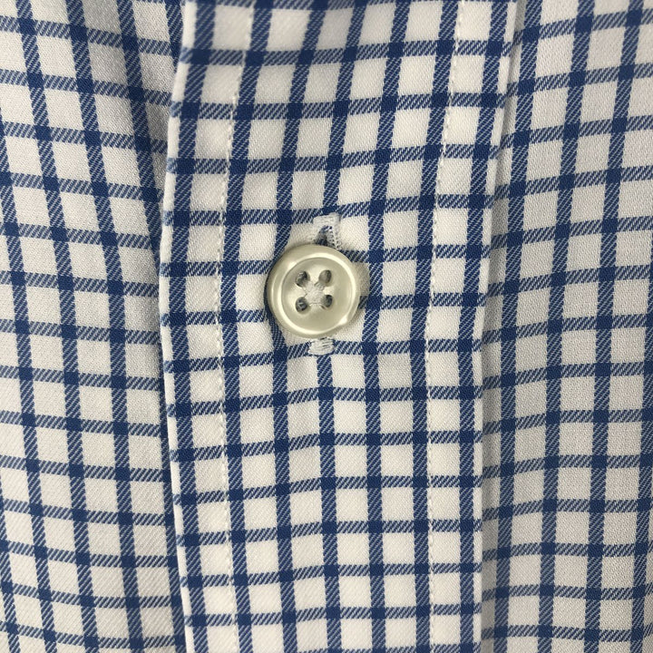 Ralph Lauren POLO by Ralph Custom Fit Gingham Check Long Sleeve Button-Down Check Shirt, Men's Size L cotton blue type Vintage Second Hand