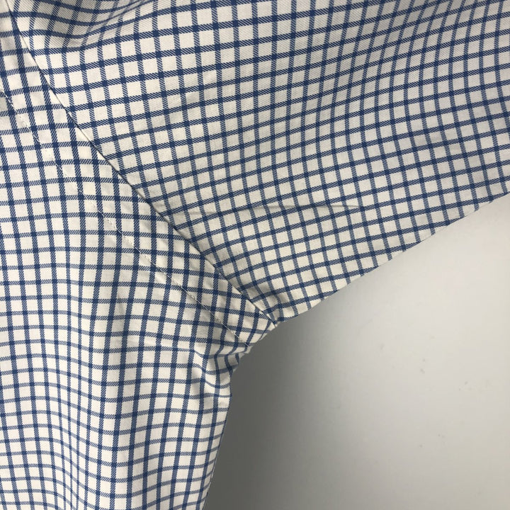 Ralph Lauren POLO by Ralph Custom Fit Gingham Check Long Sleeve Button-Down Check Shirt, Men's Size L cotton blue type Vintage Second Hand
