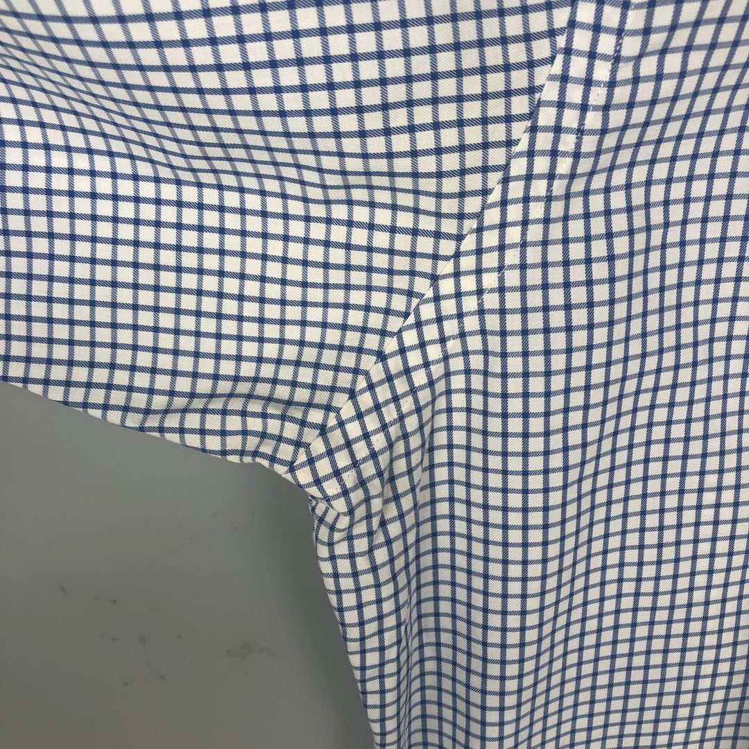 Ralph Lauren POLO by Ralph Custom Fit Gingham Check Long Sleeve Button-Down Check Shirt, Men's Size L cotton blue type Vintage Second Hand