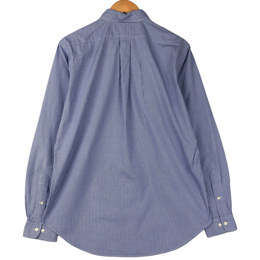 Ralph Lauren Classic Fit Gingham Check Long Sleeve Button Down Check Shirt Men's M cotton blue type Vintage Second Hand