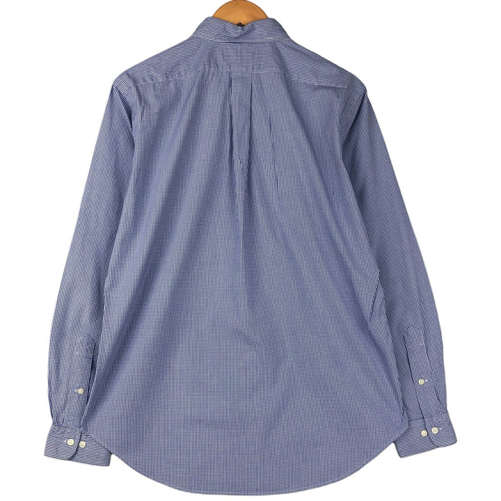 Ralph Lauren Classic Fit Gingham Check Long Sleeve Button Down Check Shirt Men's M cotton blue type Vintage Second Hand