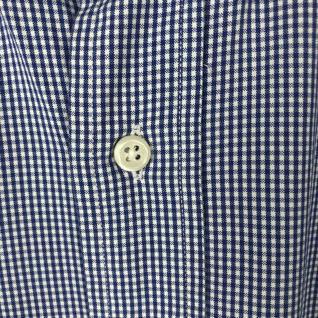 Ralph Lauren Classic Fit Gingham Check Long Sleeve Button Down Check Shirt Men's M cotton blue type Vintage Second Hand