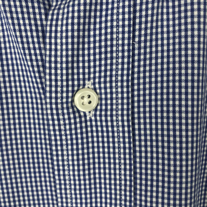 Ralph Lauren Classic Fit Gingham Check Long Sleeve Button Down Check Shirt Men's M cotton blue type Vintage Second Hand