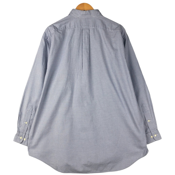 Ralph Lauren YARMOUTH Long Sleeve Button Down Check Shirt Men's XL cotton Blue type light blue Vintage Second Hand