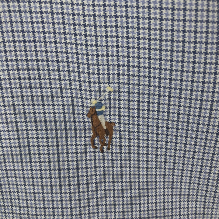Ralph Lauren YARMOUTH Long Sleeve Button Down Check Shirt Men's XL cotton Blue type light blue Vintage Second Hand