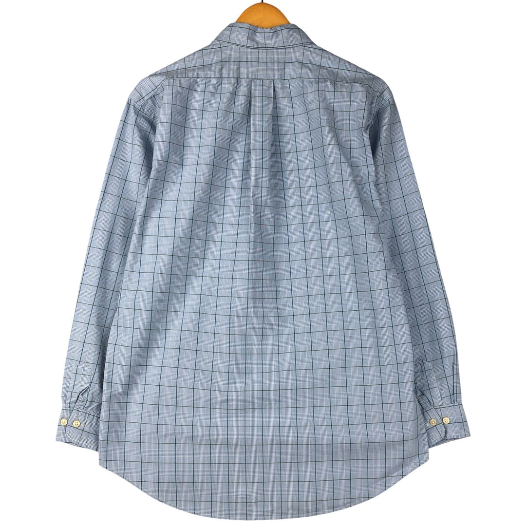 Ralph Lauren POLO by Ralph Lauren CUSTOM FIT long-sleeved button-down check shirt, men's size L cotton Blue type light blue Vintage Second Hand