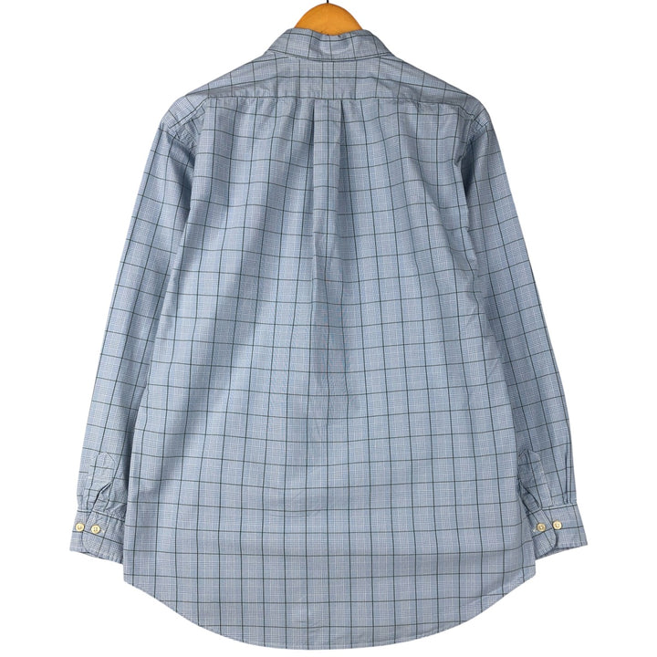 Ralph Lauren POLO by Ralph Lauren CUSTOM FIT long-sleeved button-down check shirt, men's size L cotton Blue type light blue Vintage Second Hand