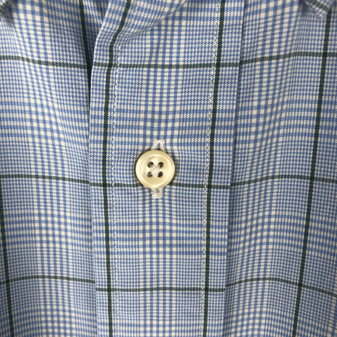 Ralph Lauren POLO by Ralph Lauren CUSTOM FIT long-sleeved button-down check shirt, men's size L cotton Blue type light blue Vintage Second Hand