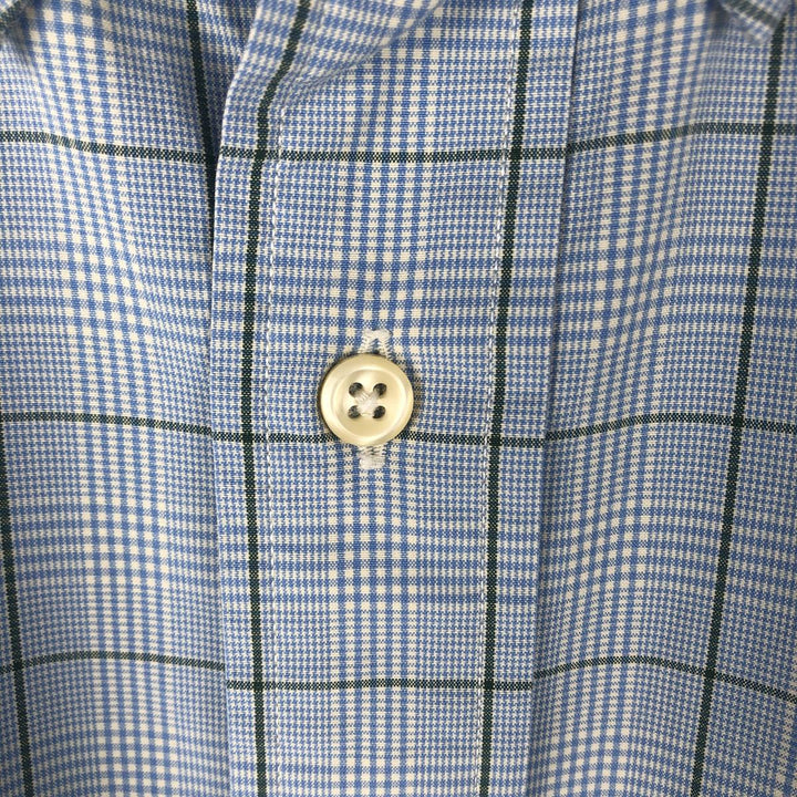 Ralph Lauren POLO by Ralph Lauren CUSTOM FIT long-sleeved button-down check shirt, men's size L cotton Blue type light blue Vintage Second Hand