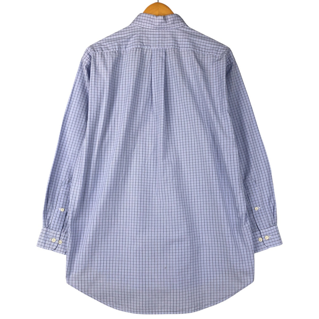 Ralph Lauren YARMOUTH Long Sleeve Button-Down Check Shirt, Men's Size L cotton Blue type light blue Vintage Second Hand