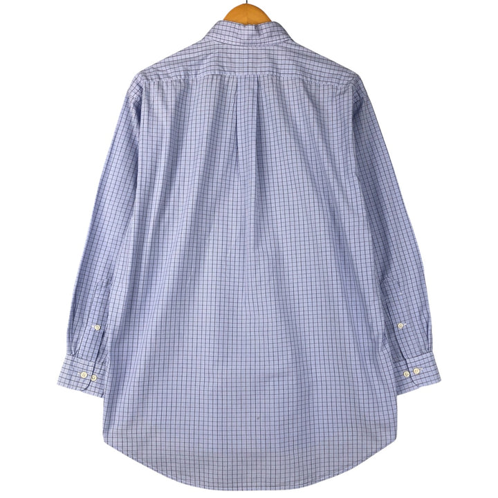 Ralph Lauren YARMOUTH Long Sleeve Button-Down Check Shirt, Men's Size L cotton Blue type light blue Vintage Second Hand
