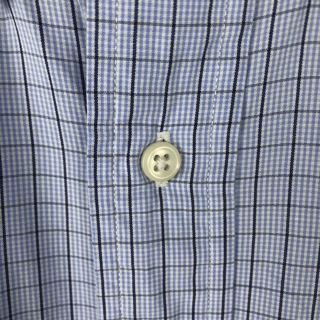 Ralph Lauren YARMOUTH Long Sleeve Button-Down Check Shirt, Men's Size L cotton Blue type light blue Vintage Second Hand