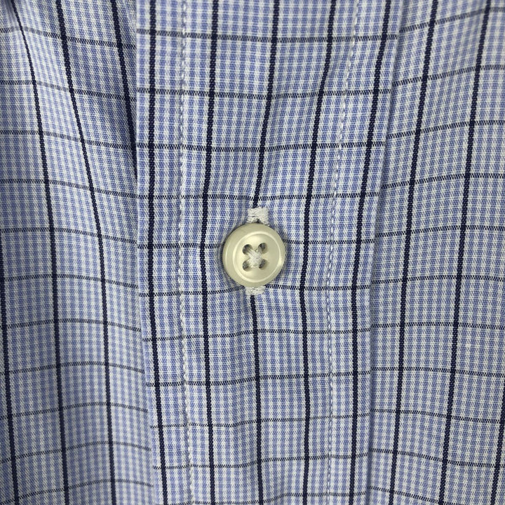 Ralph Lauren YARMOUTH Long Sleeve Button-Down Check Shirt, Men's Size L cotton Blue type light blue Vintage Second Hand