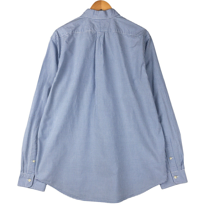 Ralph Lauren Gingham Check Long Sleeve Button-Down Check Shirt Men's XL cotton Blue type light blue Vintage Second Hand