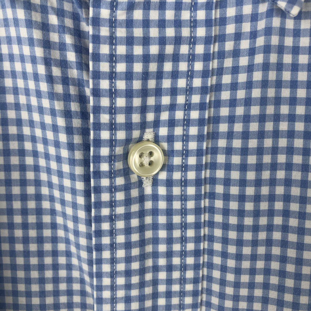 Ralph Lauren Gingham Check Long Sleeve Button-Down Check Shirt Men's XL cotton Blue type light blue Vintage Second Hand