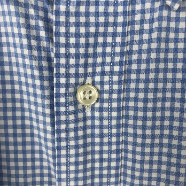 Ralph Lauren Gingham Check Long Sleeve Button-Down Check Shirt Men's XL cotton Blue type light blue Vintage Second Hand