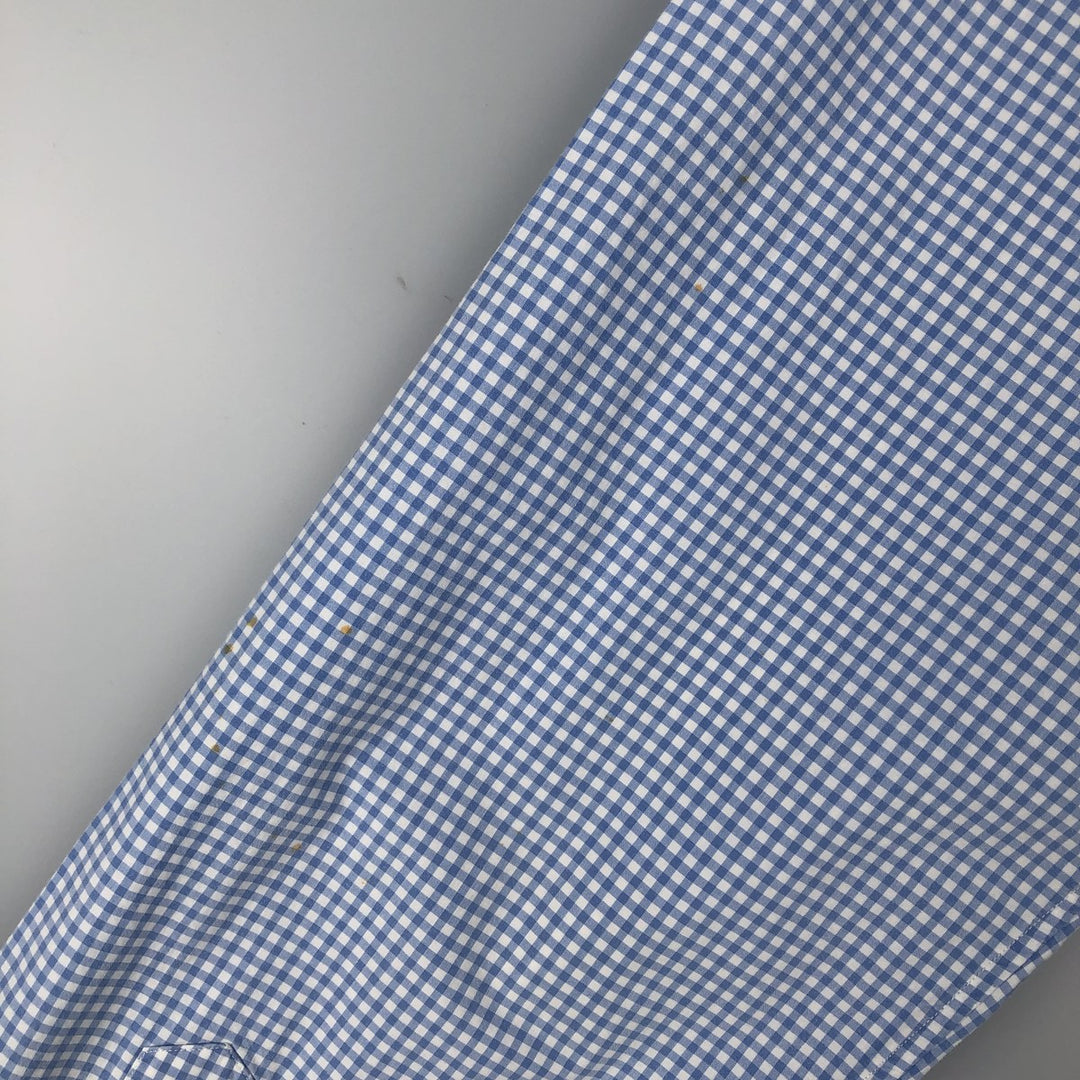 Ralph Lauren Gingham Check Long Sleeve Button-Down Check Shirt Men's XL cotton Blue type light blue Vintage Second Hand