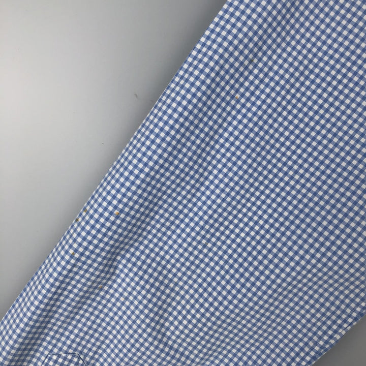 Ralph Lauren Gingham Check Long Sleeve Button-Down Check Shirt Men's XL cotton Blue type light blue Vintage Second Hand