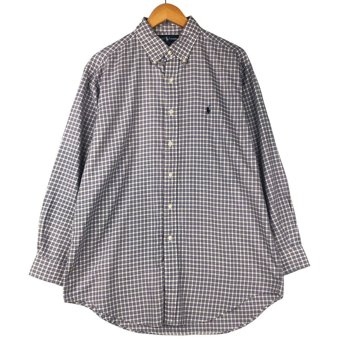 Ralph Lauren YARMOUTH Gun Club Check Long Sleeve Button-Down Check Shirt, Men's Size L cotton white type Vintage Second Hand