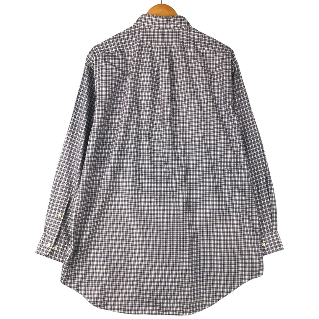 Ralph Lauren YARMOUTH Gun Club Check Long Sleeve Button-Down Check Shirt, Men's Size L cotton white type Vintage Second Hand