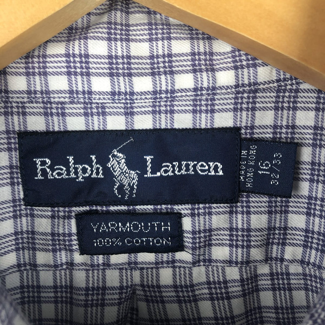Ralph Lauren YARMOUTH Gun Club Check Long Sleeve Button-Down Check Shirt, Men's Size L cotton white type Vintage Second Hand