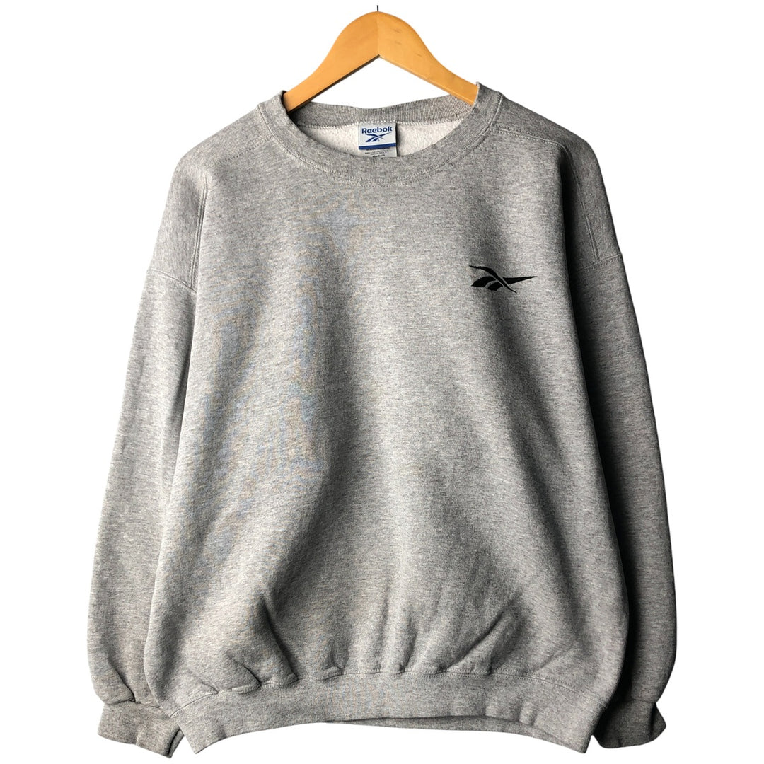 2000s~ Reebok One-Point Logo Sweatshirt, Made in USA, Men's Size M cotton gray type Vintage Second Hand