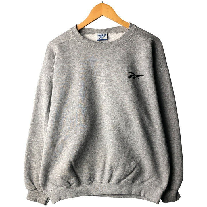 2000s~ Reebok One-Point Logo Sweatshirt, Made in USA, Men's Size M cotton gray type Vintage Second Hand