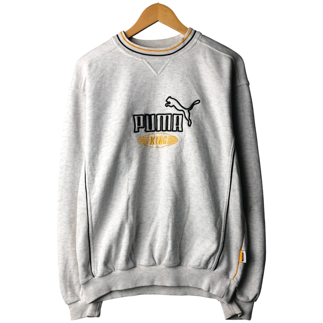 Vintage 90s-00'S Puma KING logo sweatshirt, men's size small cotton gray type Vintage Second Hand