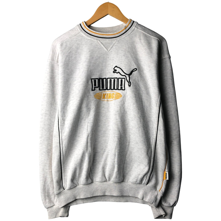 Vintage 90s-00'S Puma KING logo sweatshirt, men's size small cotton gray type Vintage Second Hand