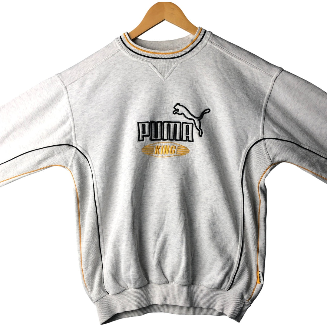 Vintage 90s-00'S Puma KING logo sweatshirt, men's size small cotton gray type Vintage Second Hand