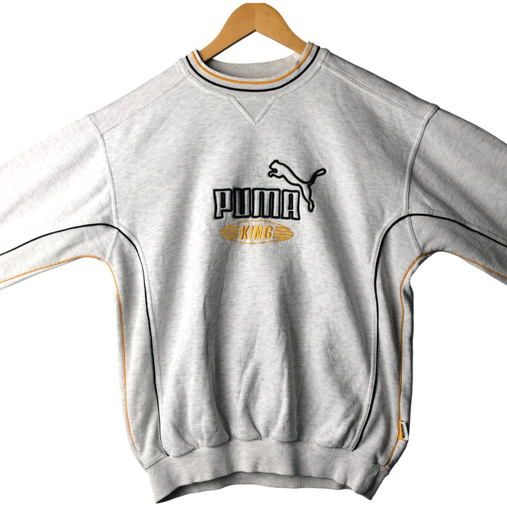 Vintage 90s-00'S Puma KING logo sweatshirt, men's size small cotton gray type Vintage Second Hand